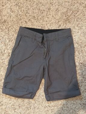 Kids Gray Casual Roll-Cuff Shorts